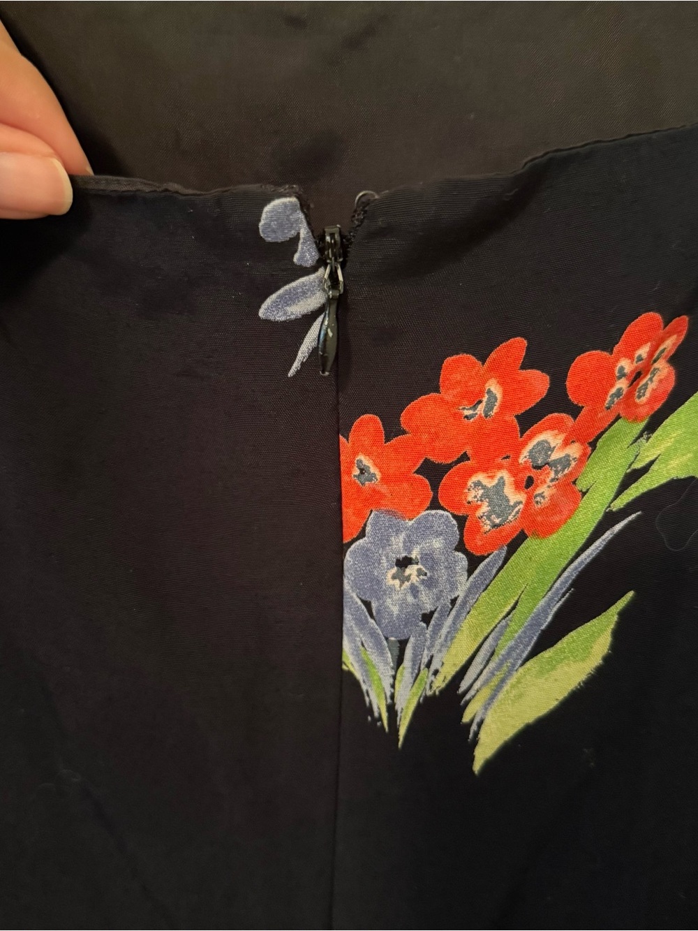 Harold's Black Floral Spaghetti-Strap Mini Dress summer spring church vacation - Picture 5 of 7